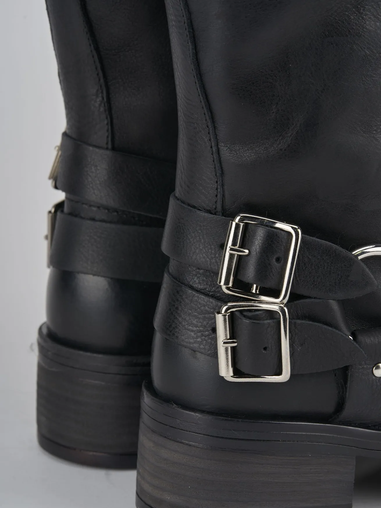 Stivali tacco 4cm pelle nero