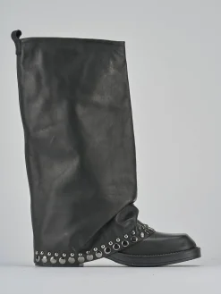 Stivali tacco 3cm pelle nero