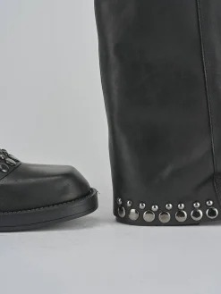 Stivali tacco 3cm pelle nero