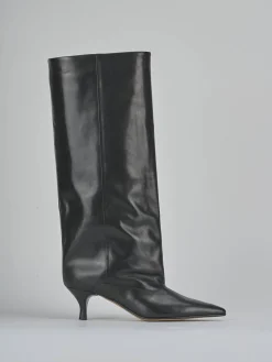 Stivali tacco 5cm pelle nero