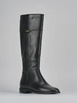 Stivali tacco 2cm pelle nero