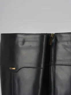 Stivali tacco 2cm pelle nero