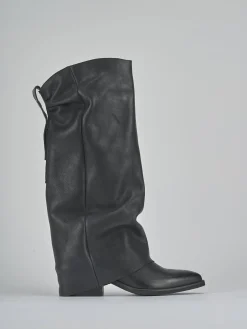 Stivali tacco 4cm pelle nero