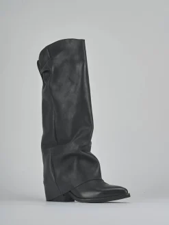 Stivali tacco 4cm pelle nero