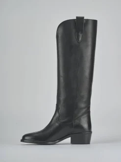 Stivali tacco 4cm pelle nero