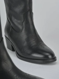 Stivali tacco 4cm pelle nero