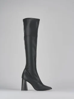 Stivali tacco 9cm pelle nero