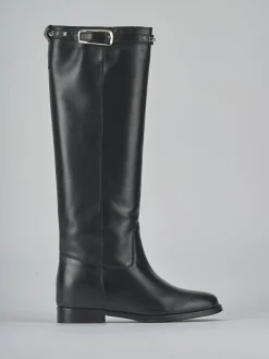 Stivali tacco 2cm pelle nero