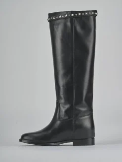 Stivali tacco 2cm pelle nero