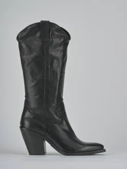 Stivali tacco 7cm pelle nero