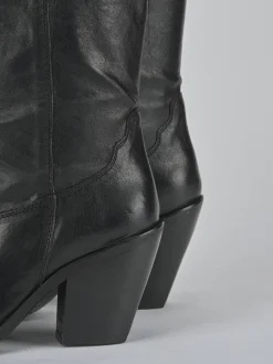 Stivali tacco 7cm pelle nero