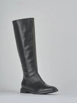 Stivali tacco 2cm pelle nero