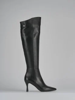 Stivali tacco 5cm pelle nero