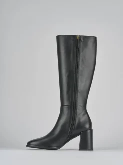 Stivali tacco 7cm pelle nero