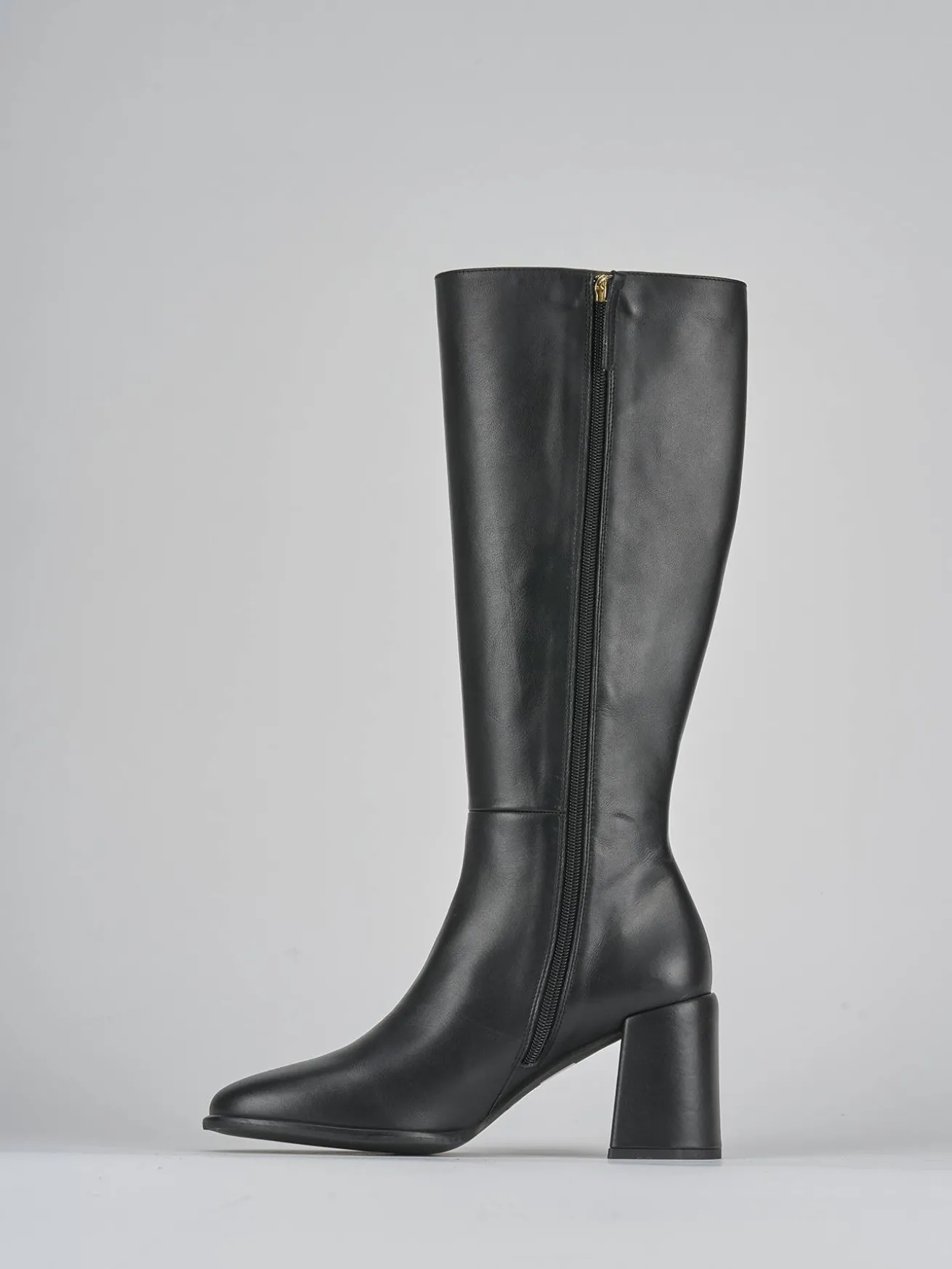 Stivali tacco 7cm pelle nero