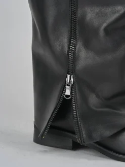 Stivali tacco 2cm pelle nero