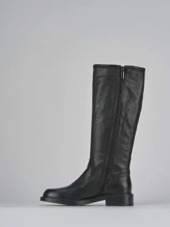 Stivali tacco 2cm pelle nero