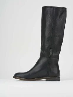 Stivali tacco 1cm pelle nero