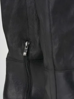 Stivali tacco 1cm pelle nero