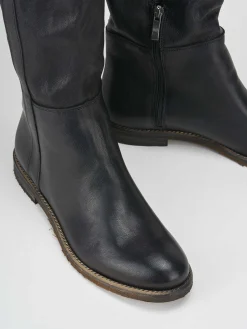 Stivali tacco 1cm pelle nero