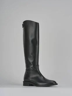 Stivali tacco 3cm pelle nero