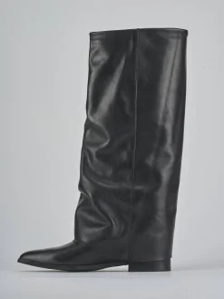 Stivali tacco 2cm pelle nero