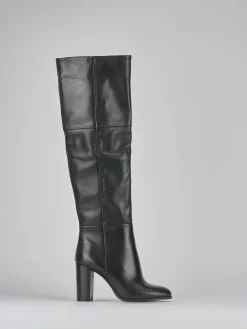 Stivali tacco 8cm pelle nero