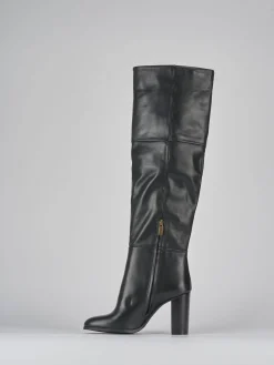 Stivali tacco 8cm pelle nero