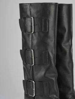 Stivali tacco 2cm pelle nero