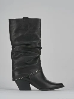 Stivali tacco 8cm pelle nero