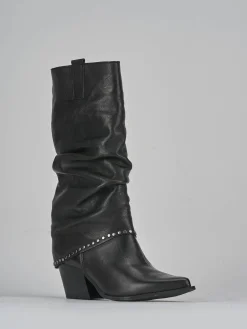 Stivali tacco 8cm pelle nero