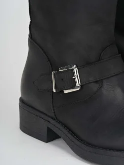 Stivali tacco 1cm pelle nero