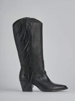 Stivali tacco 6cm pelle nero