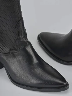 Stivali tacco 6cm pelle nero