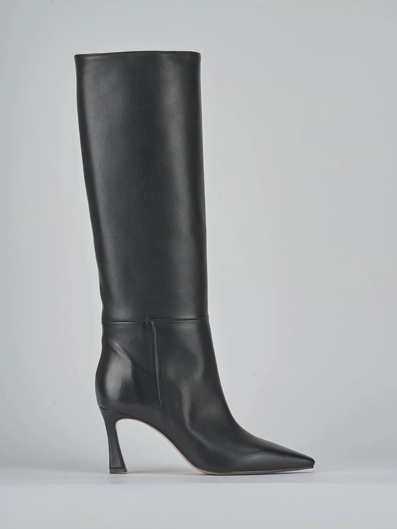 Stivali tacco 8cm pelle nero