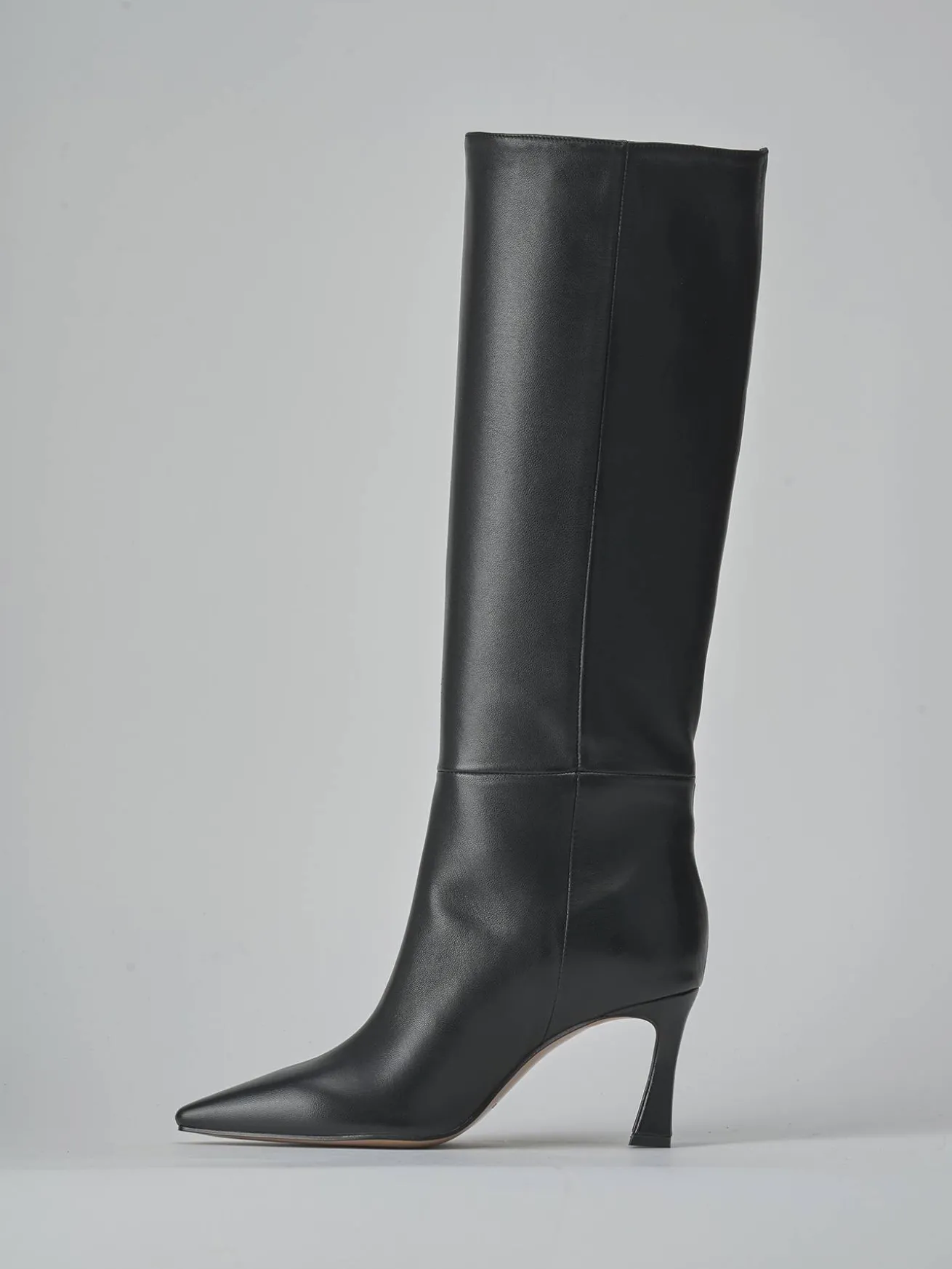 Stivali tacco 8cm pelle nero