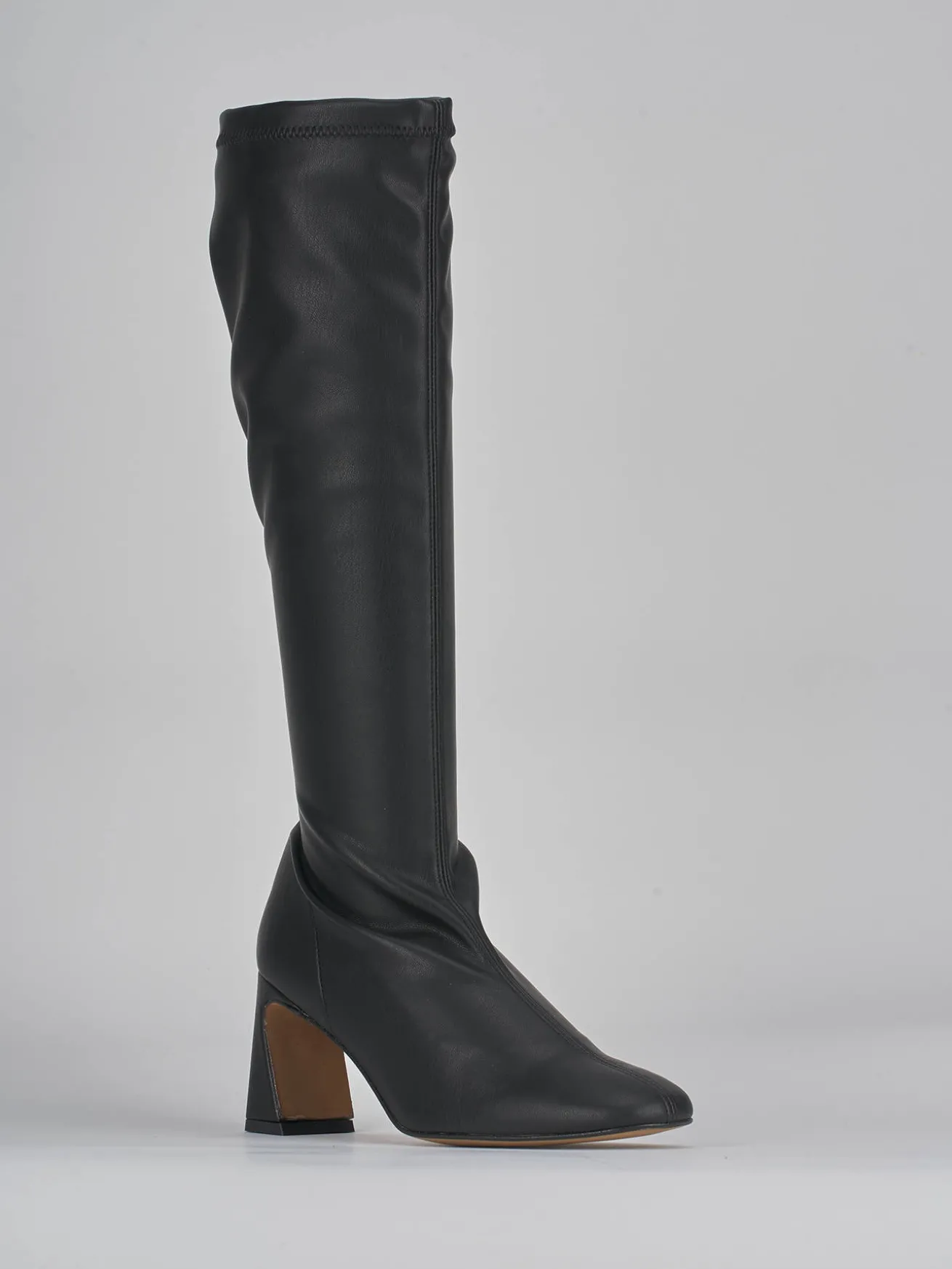 Stivali tacco 9cm pelle nero