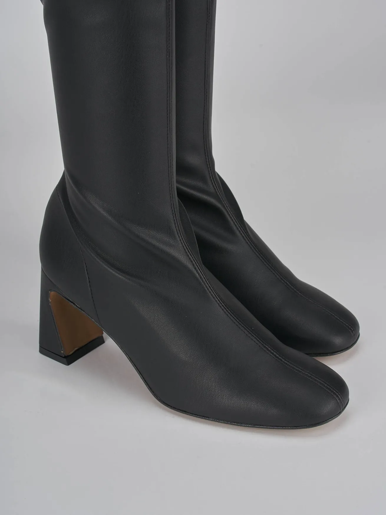 Stivali tacco 9cm pelle nero