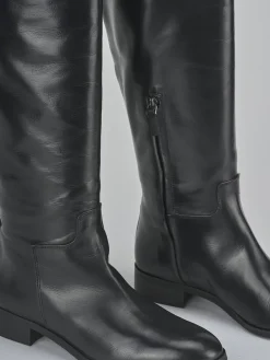 Stivali tacco 3cm pelle nero