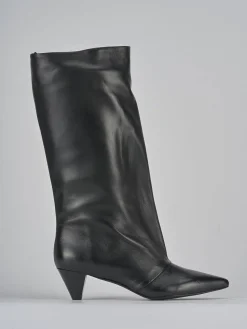 Stivali tacco 5cm pelle nero