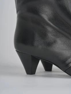 Stivali tacco 5cm pelle nero