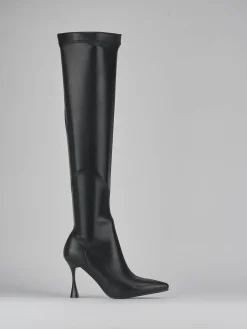 Stivali tacco 8cm pelle nero