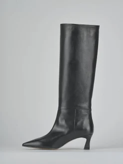 Stivali tacco 6cm pelle nero