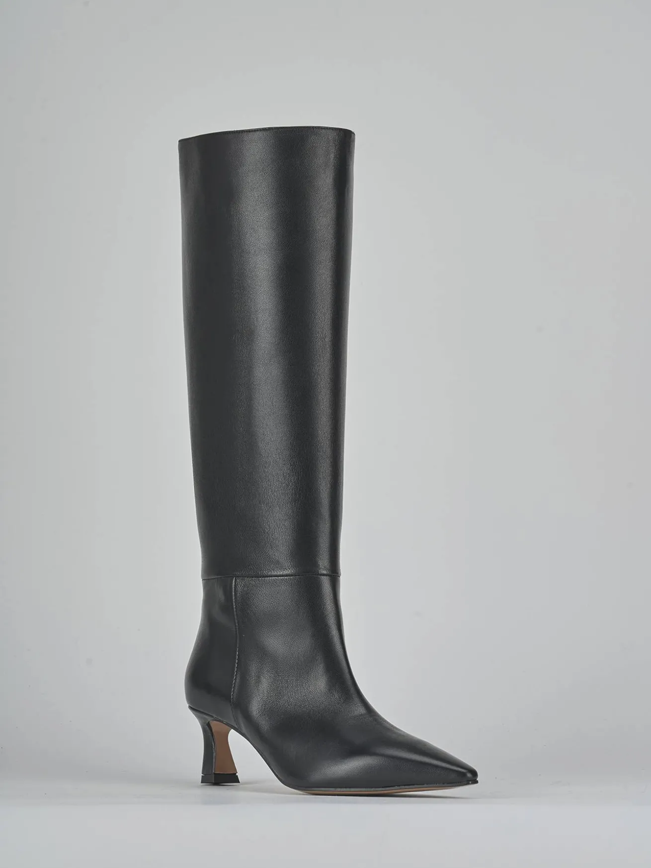 Stivali tacco 6cm pelle nero