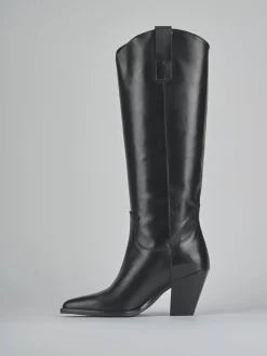 Stivali tacco 8cm pelle nero