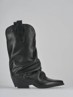 Stivali tacco 5cm pelle nero