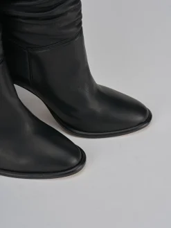 Stivali tacco 9cm pelle nero