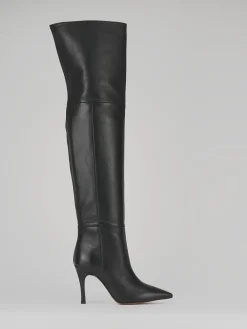 Stivali tacco 9cm pelle nero