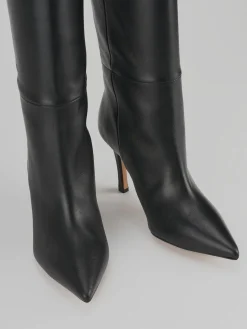 Stivali tacco 9cm pelle nero