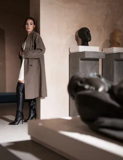 Stivali tacco 9cm pelle nero